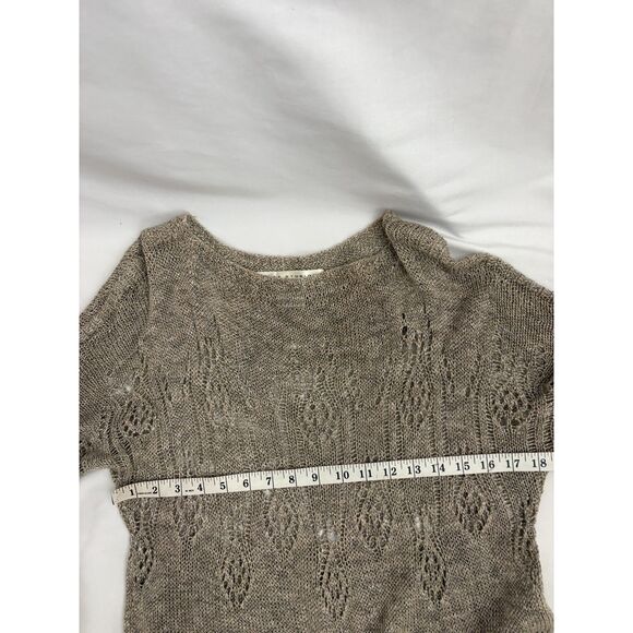 Max Studio Brown Summer Sweater Linen Blend Lagenlook Size XS Classic Knit Basic - Picture 7 of 8